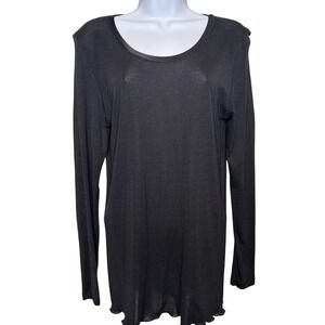 CALIDA of Switzerland Daily Functionwear Black Long Sleeve Sheer Mesh Top Size L